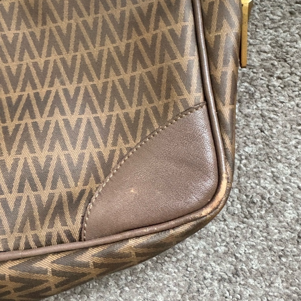 Authentic Valentino pvc leather brown grey shoulder bag - Picture 2 of 12